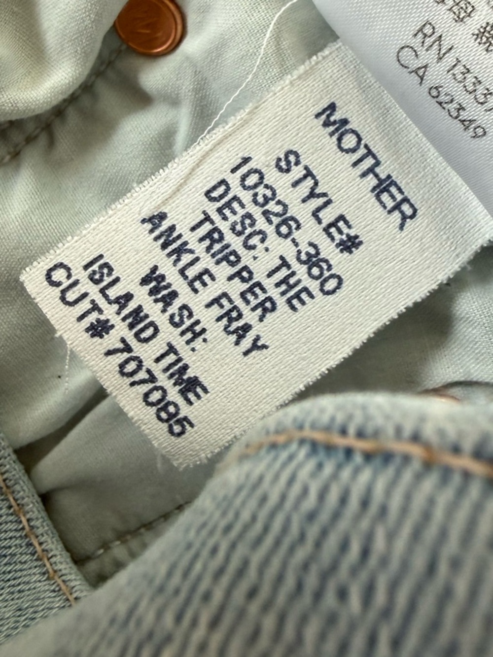 MOTHER The Tripper Ankle Fray High Rise Flare Jeans Island Time Denim Women’s 25 - Picture 16 of 16